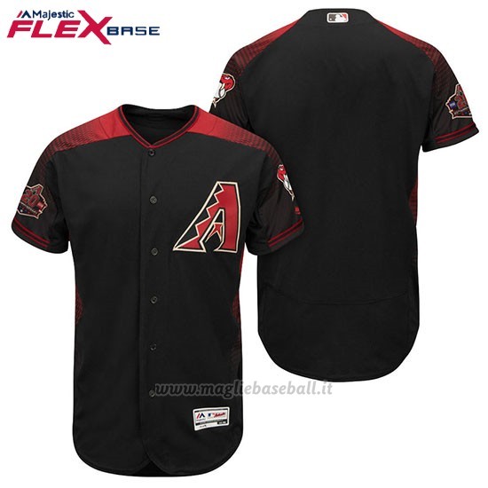 Maglia Baseball Uomo Arizona Diamondbacks Nero Rosso Alterner 20 Anniversario Flex Base